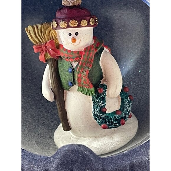 Christmas lighted snowman ornament frosted bulb wreath plug into lights READ new - Picture 6 of 7